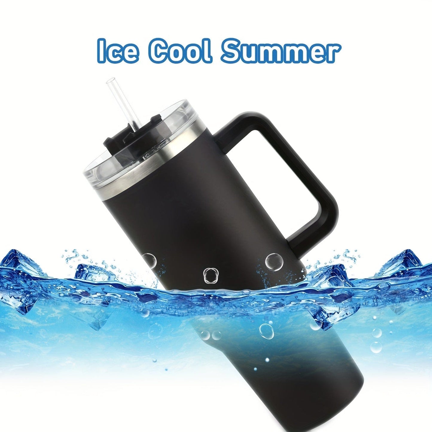 1 Stück 40 Oz Tumbler mit Deckel und Strohhalm, 18/8 Edelstahl Vakuum isolierter Reisebecher, Thermo- & Eiskaffee-Becher, doppelwandige auslaufsichere Sportwasserflasche für heiße und kalte Getränke