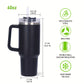 1 Stück 40 Oz Tumbler mit Deckel und Strohhalm, 18/8 Edelstahl Vakuum isolierter Reisebecher, Thermo- & Eiskaffee-Becher, doppelwandige auslaufsichere Sportwasserflasche für heiße und kalte Getränke