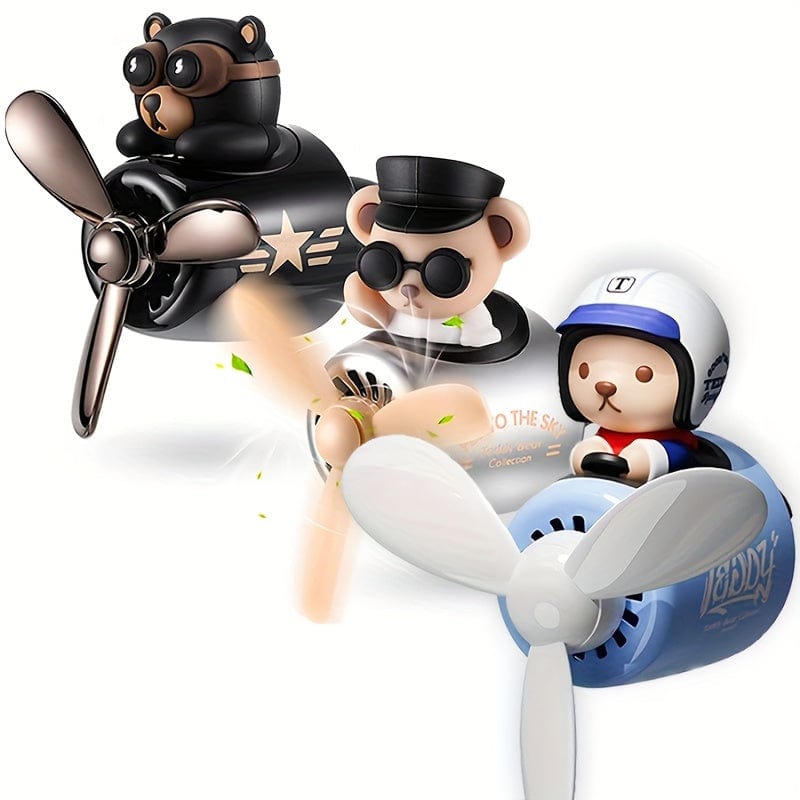 1 Stück Bär Pilot Design Auto Lufterfrischer, Auto Innenraum Zubehör, Auto Lüftungs Aroma Diffuser Clip, Auto Lüftungs Dekorationsclip