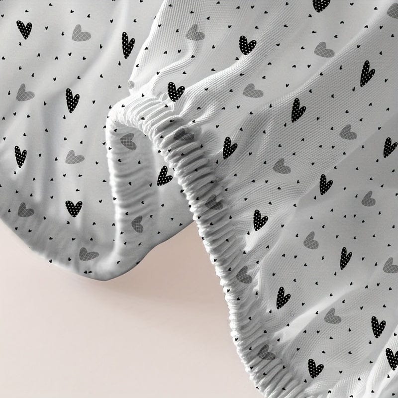 1 Stück Gebürstetes Spannbettlaken, Weiches Bequemes Herzmuster Bettwäsche Spannbettlaken, Für Schlafzimmer, Gästezimmer, Mit Tiefem Pocket, Nur Spannbettlaken, Ohne Kissenbezug