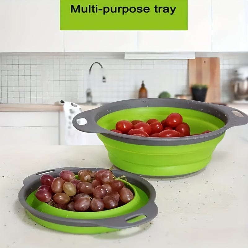 1 Stück, Zusammenklappbarer Durchschlag, Runder Plastik-Küchensieb, Perfekt zum Abtropfen von Pasta, Gemüse und Obst, Küchenutensilien, Küchenzubehör