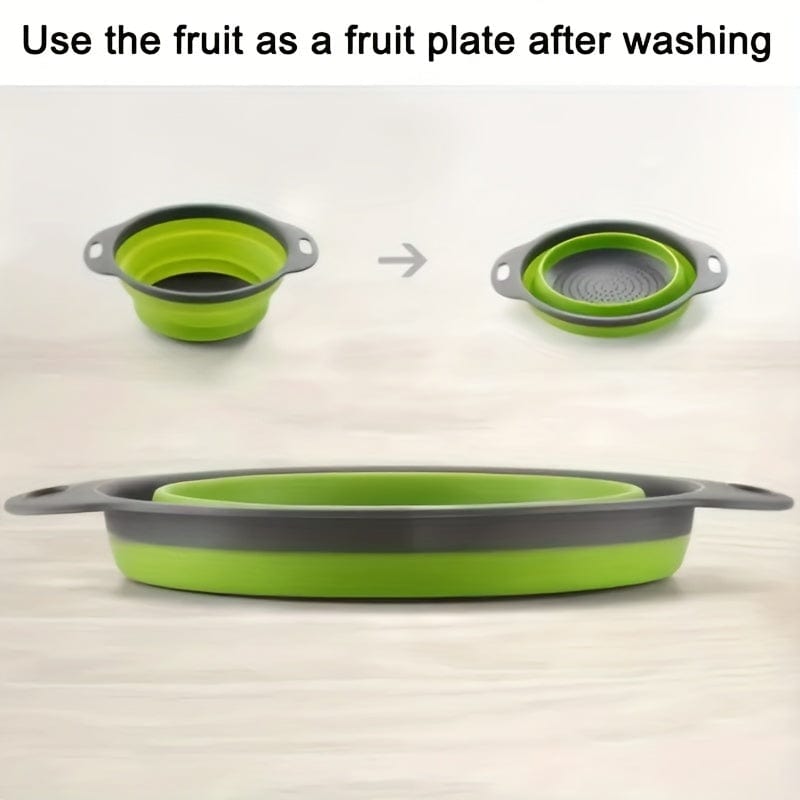 1 Stück, Zusammenklappbarer Durchschlag, Runder Plastik-Küchensieb, Perfekt zum Abtropfen von Pasta, Gemüse und Obst, Küchenutensilien, Küchenzubehör