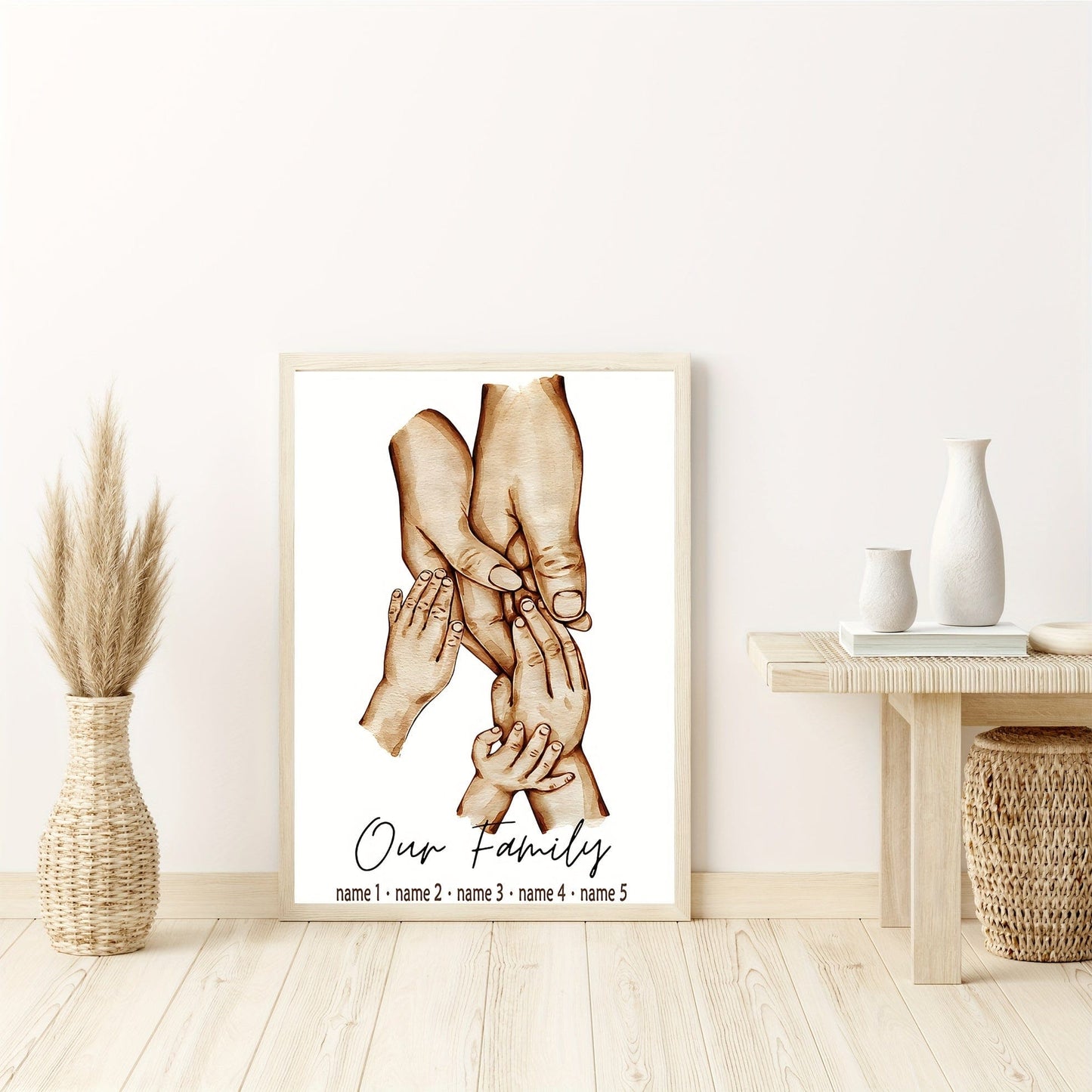 1 Stück anpassbares ungerahmtes Poster, personalisiertes Familienmitglied Name Poster ideales Geschenk für Schlafzimmer Wohnzimmer Flur, Wandkunst, Wanddekoration, Winterdekoration, Wanddekoration, Raumdekoration