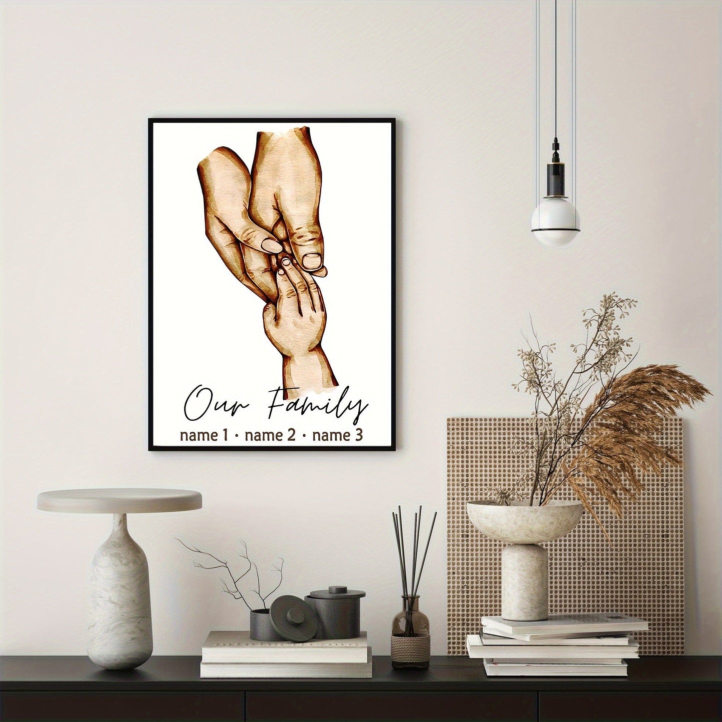 1 Stück anpassbares ungerahmtes Poster, personalisiertes Familienmitglied Name Poster ideales Geschenk für Schlafzimmer Wohnzimmer Flur, Wandkunst, Wanddekoration, Winterdekoration, Wanddekoration, Raumdekoration