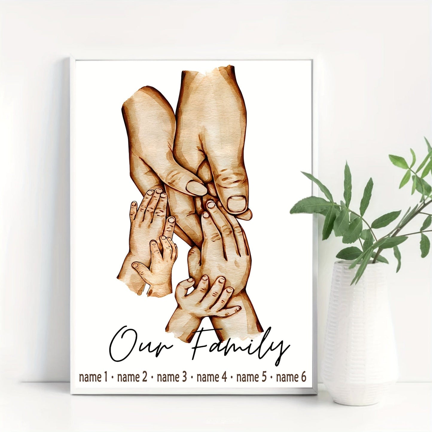 1 Stück anpassbares ungerahmtes Poster, personalisiertes Familienmitglied Name Poster ideales Geschenk für Schlafzimmer Wohnzimmer Flur, Wandkunst, Wanddekoration, Winterdekoration, Wanddekoration, Raumdekoration