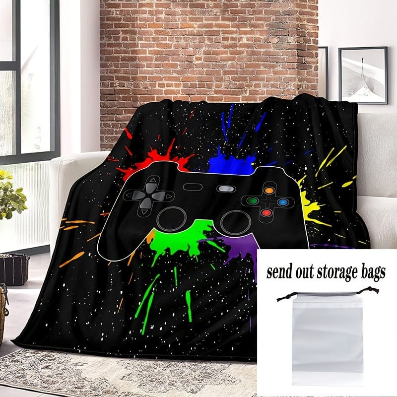 1pc Flanell-Decke, Computer Gamer Muster Decke, Gemütlich Warm Weiche Decke Für Sofa Büro Bett Und Reisen