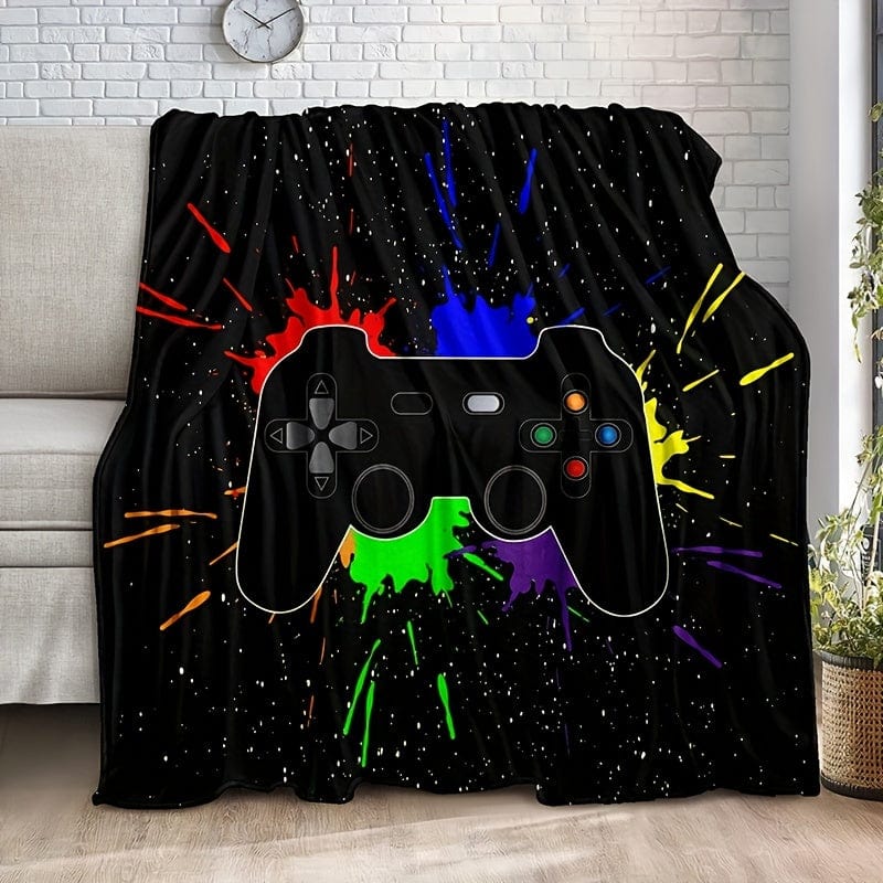 1pc Flanell-Decke, Computer Gamer Muster Decke, Gemütlich Warm Weiche Decke Für Sofa Büro Bett Und Reisen