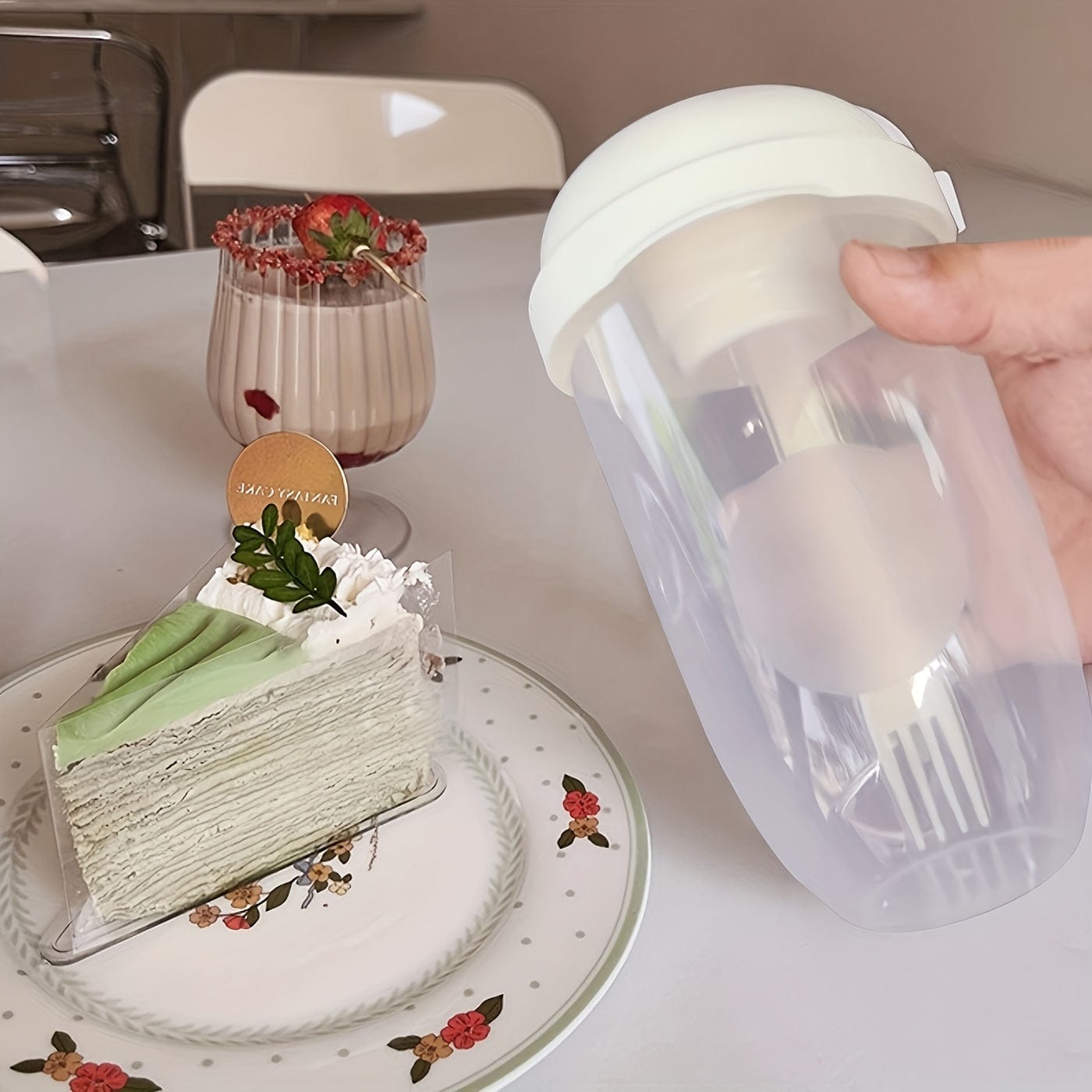 1 Stück, Frischer Salatbecher, Fit halten Salat Mahlzeiten Shaker Becher, 1000ml/33.81oz, Tragbarer Obst Gemüse Milchbecher, 19.99cm X 5.92cm