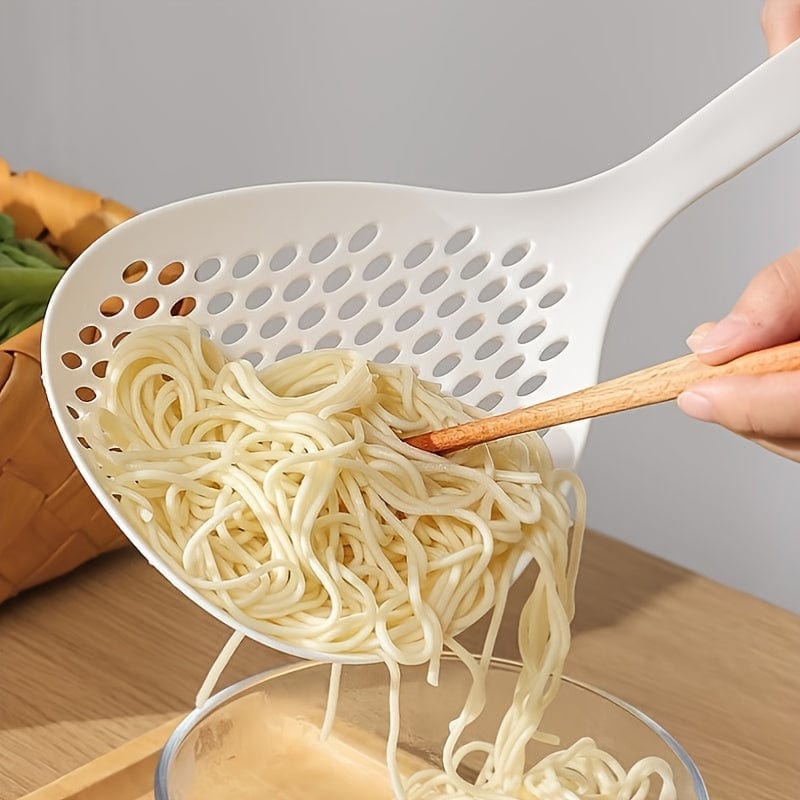 1 Stück große Schaufel-Sieb, Skimmer mit Schlitzen, Thermoplastisches Sieb, Schaufel, Kochutensilien für Küche Kochen Backen hitzebeständig