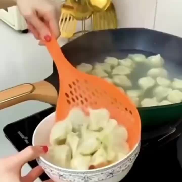 1 Stück große Schaufel-Sieb, Skimmer mit Schlitzen, Thermoplastisches Sieb, Schaufel, Kochutensilien für Küche Kochen Backen hitzebeständig