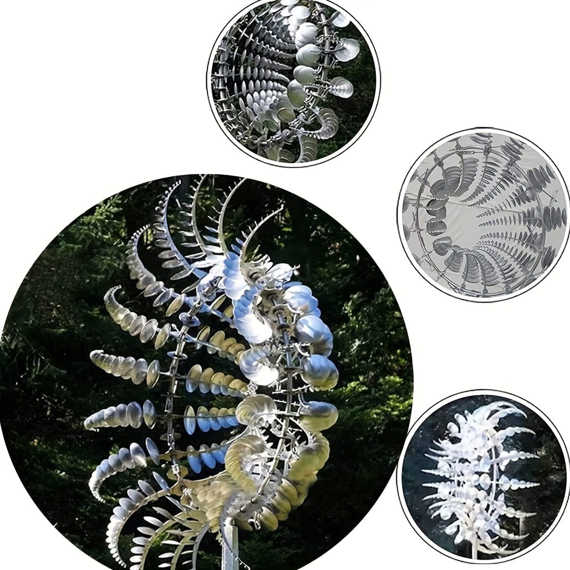 1 Stück Magischer Metall-Windmühle, 3D Metall Outdoor Windspiel für Hof und Garten, Einzigartige Metall kinetische Winds skulpturen & Windspiel, Windfänger Metall Outdoor Rasen Terrasse Dekoration Wind skulptur