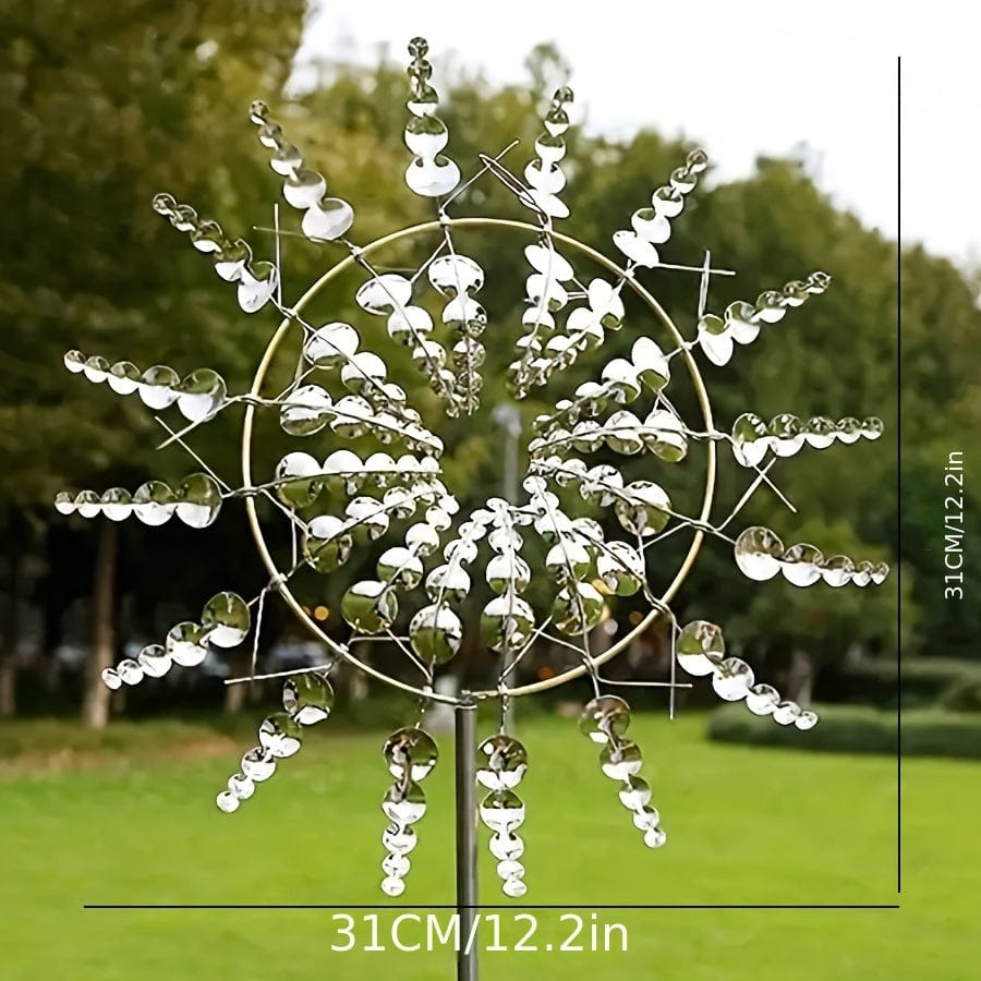 1 Stück Magischer Metall-Windmühle, 3D Metall Outdoor Windspiel für Hof und Garten, Einzigartige Metall kinetische Winds skulpturen & Windspiel, Windfänger Metall Outdoor Rasen Terrasse Dekoration Wind skulptur