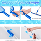 1 Stück Pool Skimmer Poolnetz 3-teilige Stange, Pool Skimmer Netz mit feinem Maschengewebe, teleskopische Aluminiumstange, Kunststoffrahmen, ultrafeiner Pool Skimmer für Teiche, Fischteich, Whirlpool, 17"x35"