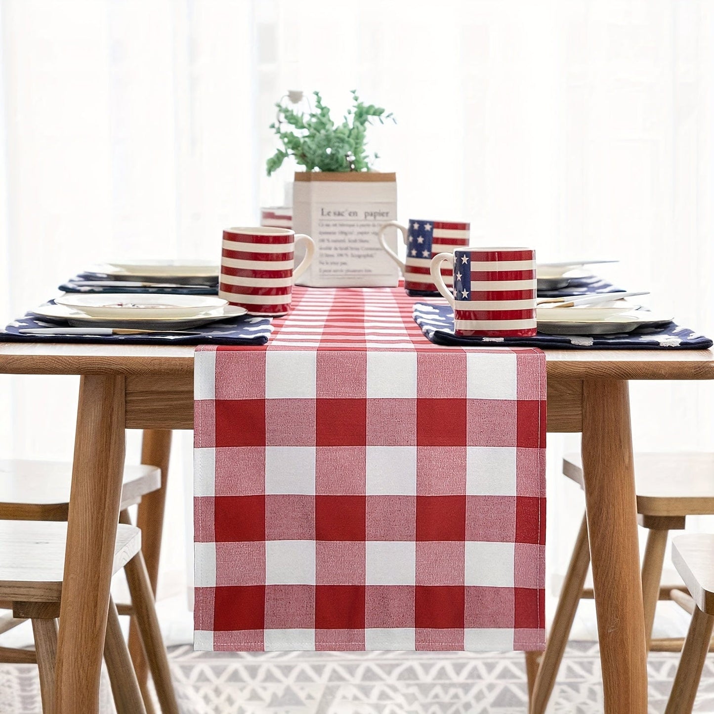 1 Stück Rot und Weiß Gingham Tischläufer, 13 × 72 Zoll Rot Buffalo Check Tischdecke Läufer für Bauernhaus Rustikal, 4. Juli Patriotische Weihnachten Hochzeit Outdoor Picknick Camping Party Tischdekoration