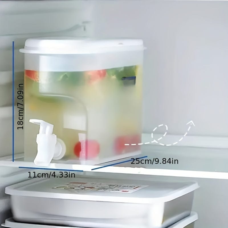 1 Stück, Kühlschrank Kaltkanne, Sommer Kühlung große Kapazität Fruchttee Kanne, Haushalts Hitzebeständiger Getränkebehälter, Mit Wasserhahn Eiswasser Saftbehälter, Küchenbedarf, Barbedarf