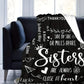 1pc Slogan Druckdecke, Schwarze Flanell Decke Geschenk Für Schwester, Weiche Gemütliche Wurfdecke Für Sofa Bett Couch Camping Büro Reisen