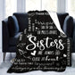 1pc Slogan Druckdecke, Schwarze Flanell Decke Geschenk Für Schwester, Weiche Gemütliche Wurfdecke Für Sofa Bett Couch Camping Büro Reisen