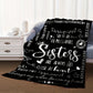 1pc Slogan Druckdecke, Schwarze Flanell Decke Geschenk Für Schwester, Weiche Gemütliche Wurfdecke Für Sofa Bett Couch Camping Büro Reisen