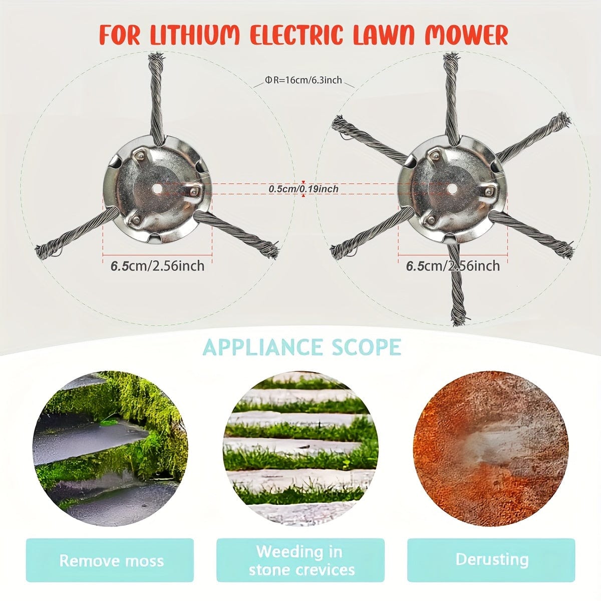 1 Stück Stahl Draht Gras Trimmer Köpfe Abgerundete Kante Unkraut Trimmer, Schneiden Elektrisch Unkrautvernichter, Leichter Gras Trimmer Kantenwerkzeug Für Garten Und Garten (3/6 Schneidköpfe)
