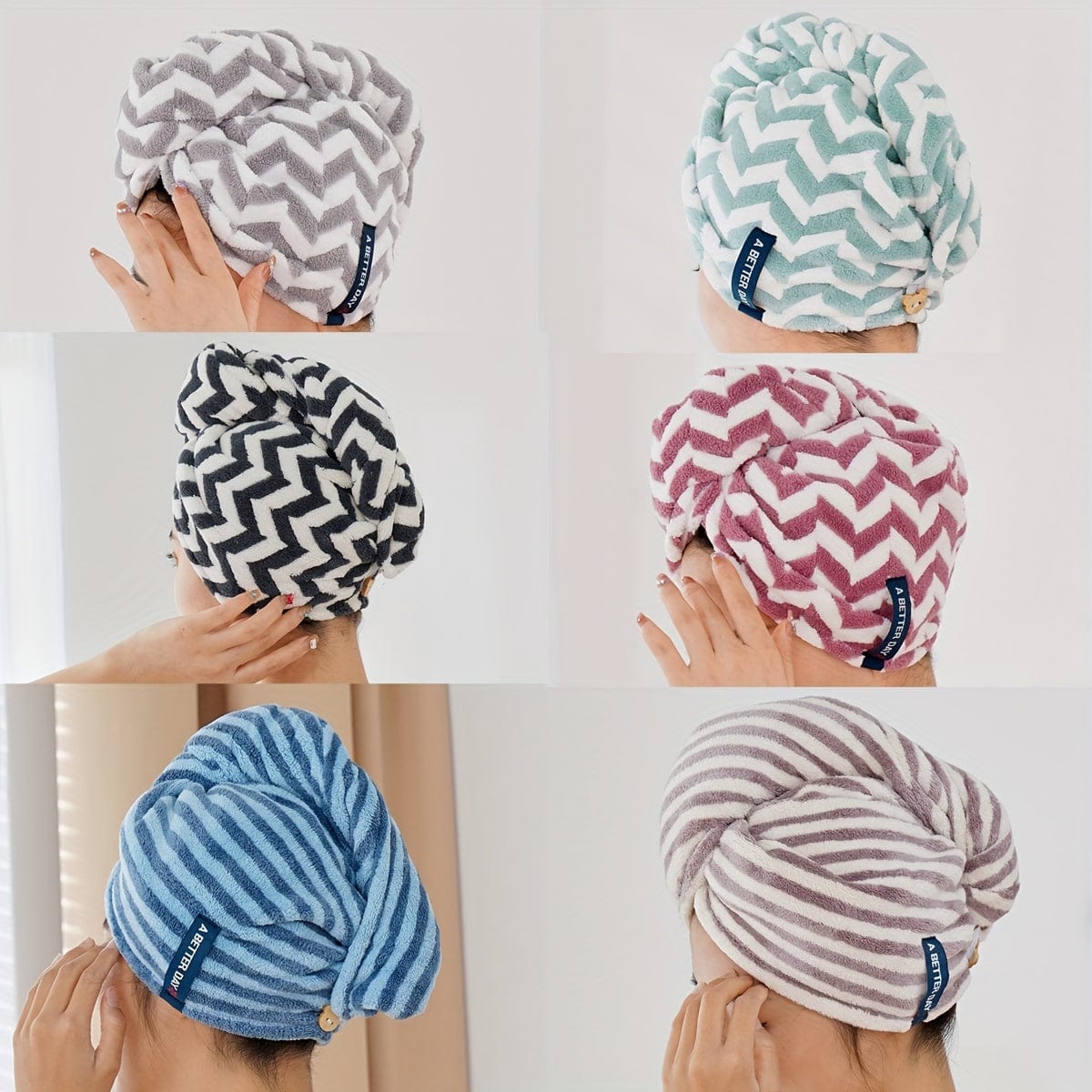 1 Stück Streifen Schnelltrocknendes Haartuch Wrap, Bequemes Schnelltrocknendes Haarturban, Weiches Haartrockentuch, Premium Kopf-Handtuch Wrap, Badezimmerbedarf, Haushaltsbedarf