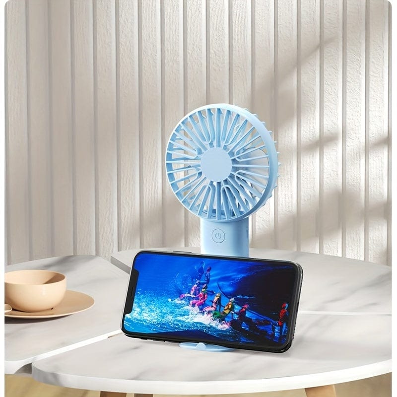 1 Stück USB Handheld Mini Ventilator - Tragbarer elektrischer Ventilator für Zuhause, Büro und Reisen - Wiederaufladbarer batteriebetriebener - Leiser und leistungsstarker Kühlung