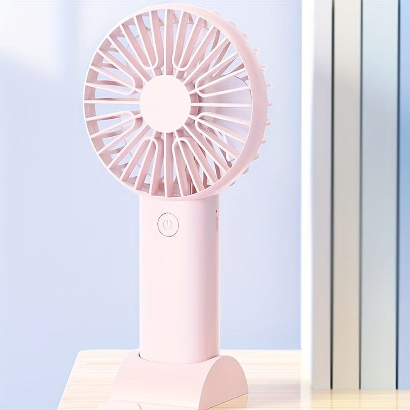 1 Stück USB Handheld Mini Ventilator - Tragbarer elektrischer Ventilator für Zuhause, Büro und Reisen - Wiederaufladbarer batteriebetriebener - Leiser und leistungsstarker Kühlung