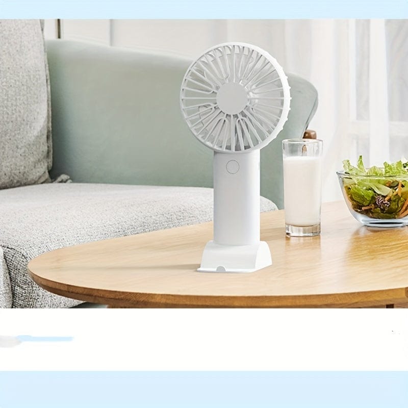 1 Stück USB Handheld Mini Ventilator - Tragbarer elektrischer Ventilator für Zuhause, Büro und Reisen - Wiederaufladbarer batteriebetriebener - Leiser und leistungsstarker Kühlung