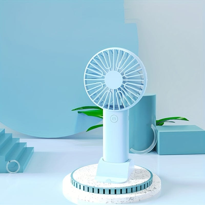 1 Stück USB Handheld Mini Ventilator - Tragbarer elektrischer Ventilator für Zuhause, Büro und Reisen - Wiederaufladbarer batteriebetriebener - Leiser und leistungsstarker Kühlung