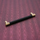 1PCS Schrankgriffe Massives Messing Schrank Kleiderschrank Ziehgriffe Schwarzes Leder Hardware Schublade Möbel Türgriffe Kommode Ziehgriff