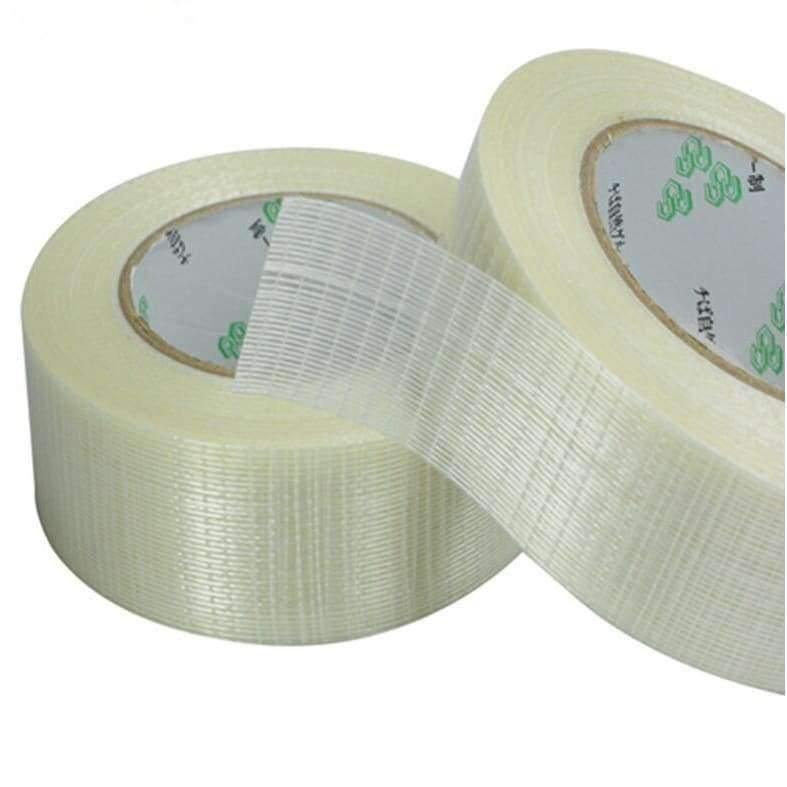1 pcs / Volume high-strength transparent grid type, fiberglass-reinforced plastic waterproof and abrasion-resistant adhesive tape