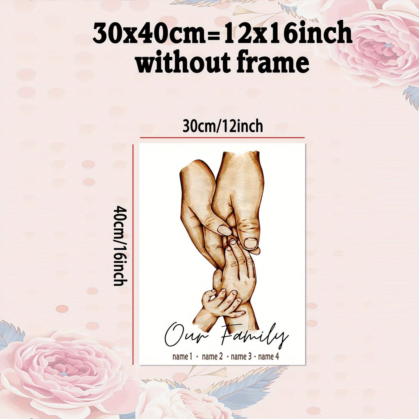 1 Stück anpassbares ungerahmtes Poster, personalisiertes Familienmitglied Name Poster ideales Geschenk für Schlafzimmer Wohnzimmer Flur, Wandkunst, Wanddekoration, Winterdekoration, Wanddekoration, Raumdekoration