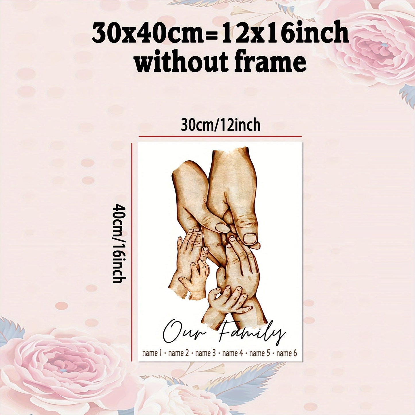 1 Stück anpassbares ungerahmtes Poster, personalisiertes Familienmitglied Name Poster ideales Geschenk für Schlafzimmer Wohnzimmer Flur, Wandkunst, Wanddekoration, Winterdekoration, Wanddekoration, Raumdekoration
