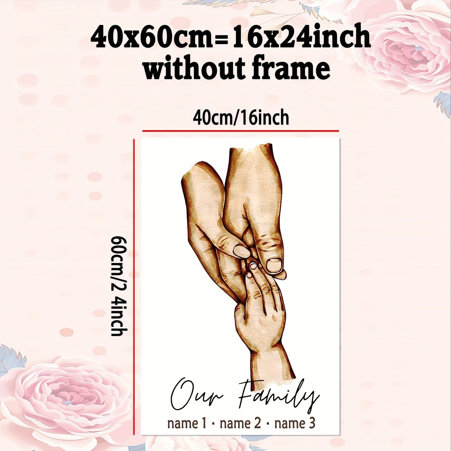 1 Stück anpassbares ungerahmtes Poster, personalisiertes Familienmitglied Name Poster ideales Geschenk für Schlafzimmer Wohnzimmer Flur, Wandkunst, Wanddekoration, Winterdekoration, Wanddekoration, Raumdekoration