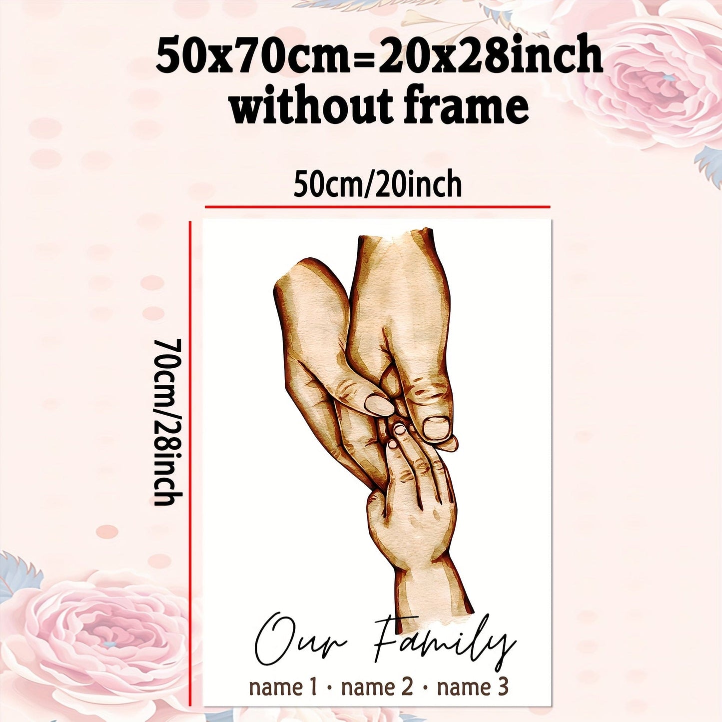 1 Stück anpassbares ungerahmtes Poster, personalisiertes Familienmitglied Name Poster ideales Geschenk für Schlafzimmer Wohnzimmer Flur, Wandkunst, Wanddekoration, Winterdekoration, Wanddekoration, Raumdekoration