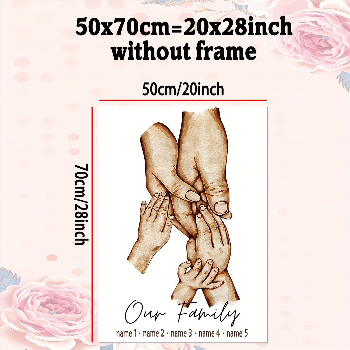 1 Stück anpassbares ungerahmtes Poster, personalisiertes Familienmitglied Name Poster ideales Geschenk für Schlafzimmer Wohnzimmer Flur, Wandkunst, Wanddekoration, Winterdekoration, Wanddekoration, Raumdekoration
