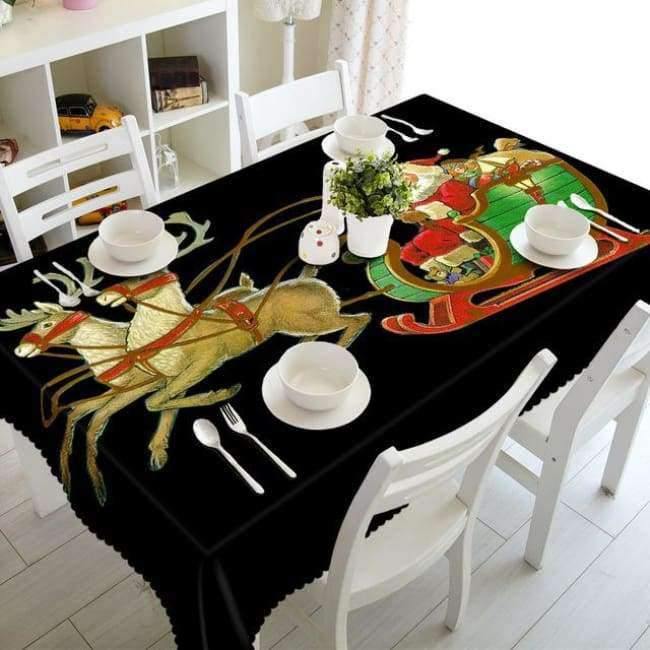 Weihnachtstischdecke Polyester Staubdichte Tischdecke X-mas Dankeschön Abendessen 3D Tischdecke Heim Party Dekor OEM Stoff
