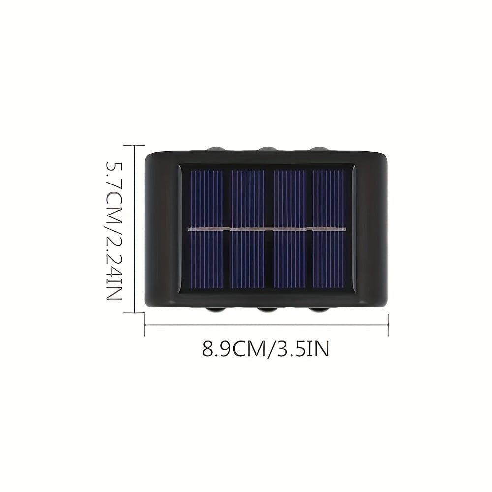 2 Packs Solar Wasserdichte Wandleuchten Außenbereich Dekoration, 6 LED Lichter Warmweiß Skandinavischer Stil Deckbeleuchtung Beleuchtung Außenleuchten, Terrasse, Straße, Landschaftsgestaltung, Zaun, Garage, Garten Wandleuchten