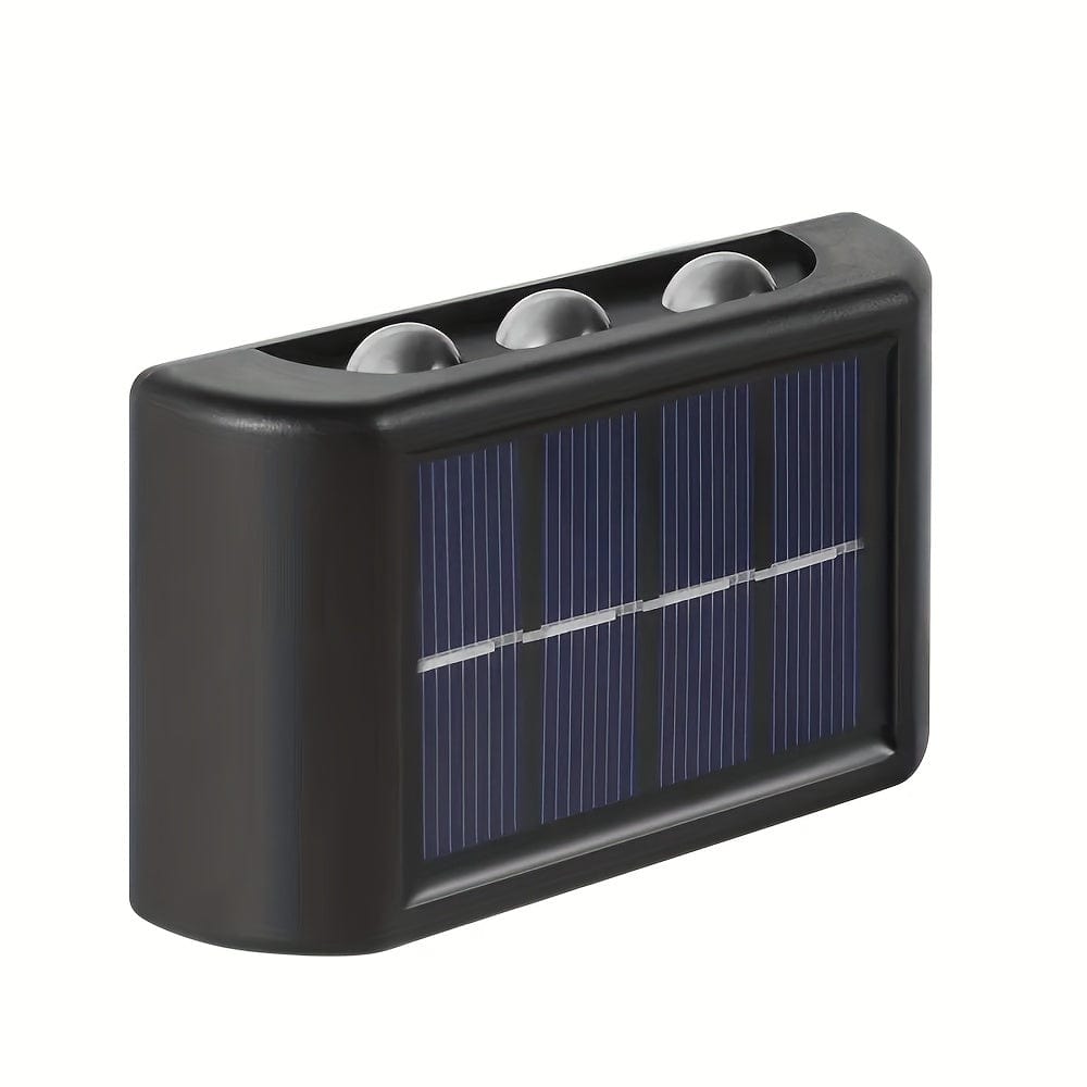 2 Packs Solar Wasserdichte Wandleuchten Außenbereich Dekoration, 6 LED Lichter Warmweiß Skandinavischer Stil Deckbeleuchtung Beleuchtung Außenleuchten, Terrasse, Straße, Landschaftsgestaltung, Zaun, Garage, Garten Wandleuchten