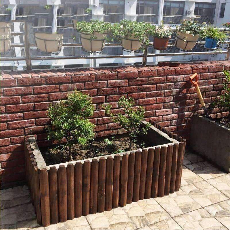 20/25/30cm Holzpfahlzaun Gartenholzzaun Balkon Innenhofdekoration Blumenbeet Holz Kleiner Zaun Natürlich gegen Korrosion
