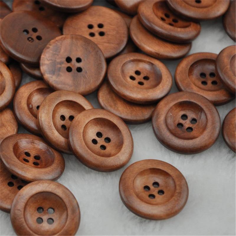 20/40 pieces coffee round wooden buttons for sewing 25.0mm WB221