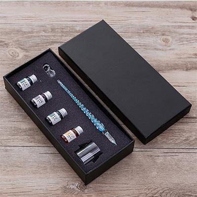 Glas Dip Pen Unterschriftenstift Füllfederhalter Büro Geschäft Schule Schreibwaren Geschenkset Stift + Tinte Set