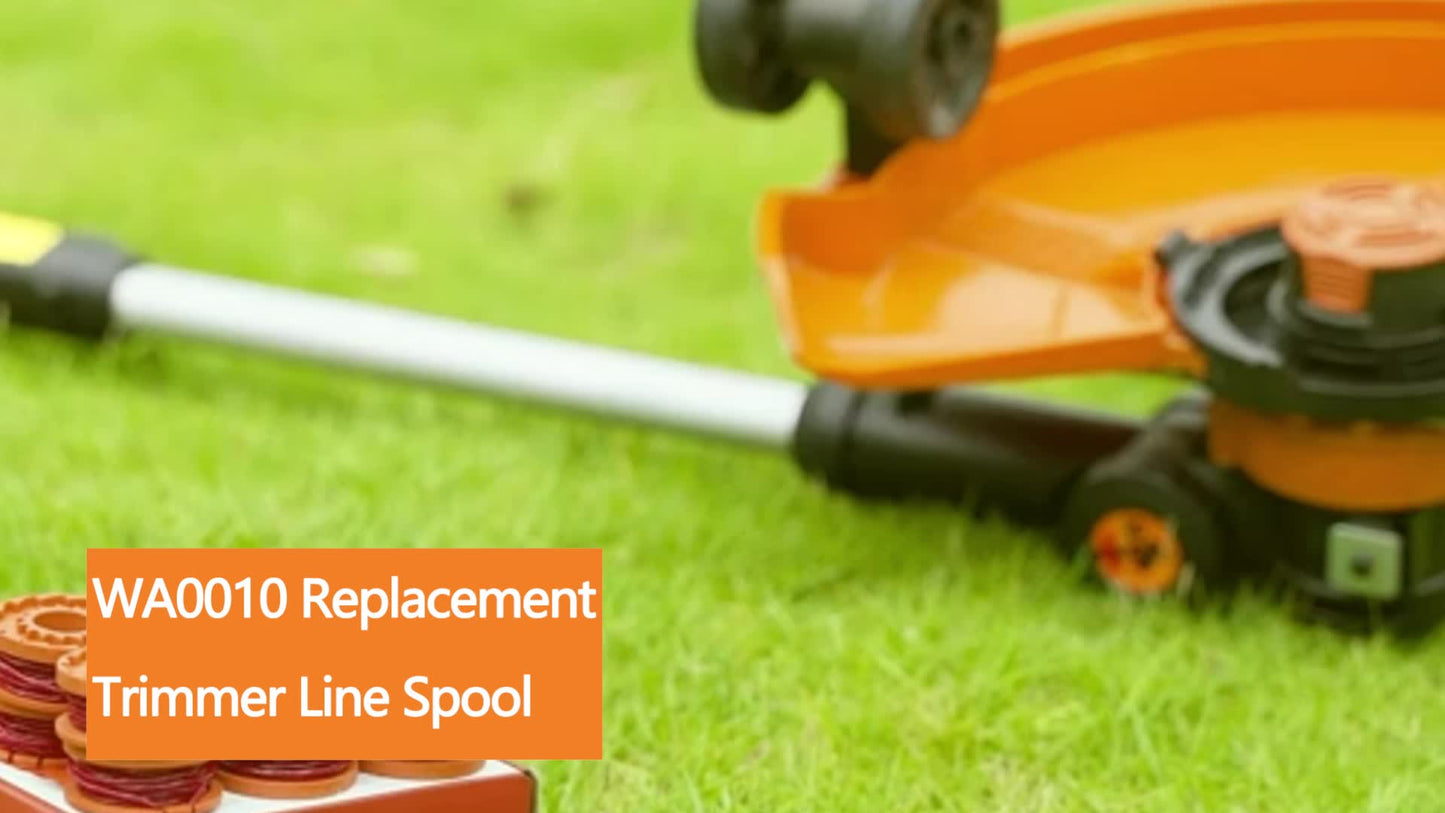 20 Packs Ersatz 10ft (3m) Grass Trimmer Line Spule, Edger Line Spule Kompatibel Modell Worx WA0010 (16 Ersatz Line Spule, 4 Trimmer Kappe)