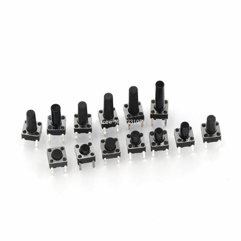 100PCS 6*6*4.3mm 5mm 6 7 8 9 10 11 12 13 14 15 16 17 6X6 4Pin Taktile Takt Drucktaste Mikro-Schalter Selbst-Rücksetz DIP-Schalter