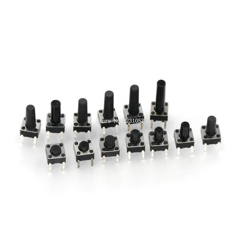 100PCS 6*6*4.3mm 5mm 6 7 8 9 10 11 12 13 14 15 16 17 6X6 4Pin Taktile Takt Drucktaste Mikro-Schalter Selbst-Rücksetz DIP-Schalter