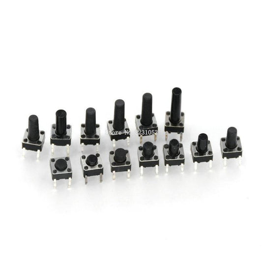 100PCS 6*6*4.3mm 5mm 6 7 8 9 10 11 12 13 14 15 16 17 6X6 4Pin Taktile Takt Drucktaste Mikro-Schalter Selbst-Rücksetz DIP-Schalter