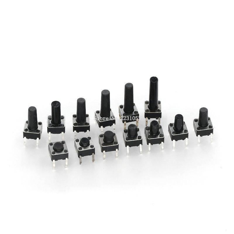 100PCS 6*6*4.3mm 5mm 6 7 8 9 10 11 12 13 14 15 16 17 6X6 4Pin Taktile Takt Drucktaste Mikro-Schalter Selbst-Rücksetz DIP-Schalter