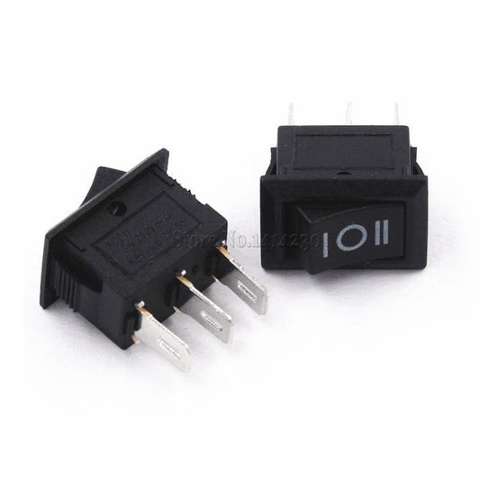 10PCS 3 Pin 3A 250V 10*15mm Schwarzer Knopf Wippenschalter AN AUS AN AC 10X15 Mini Wippenschalter