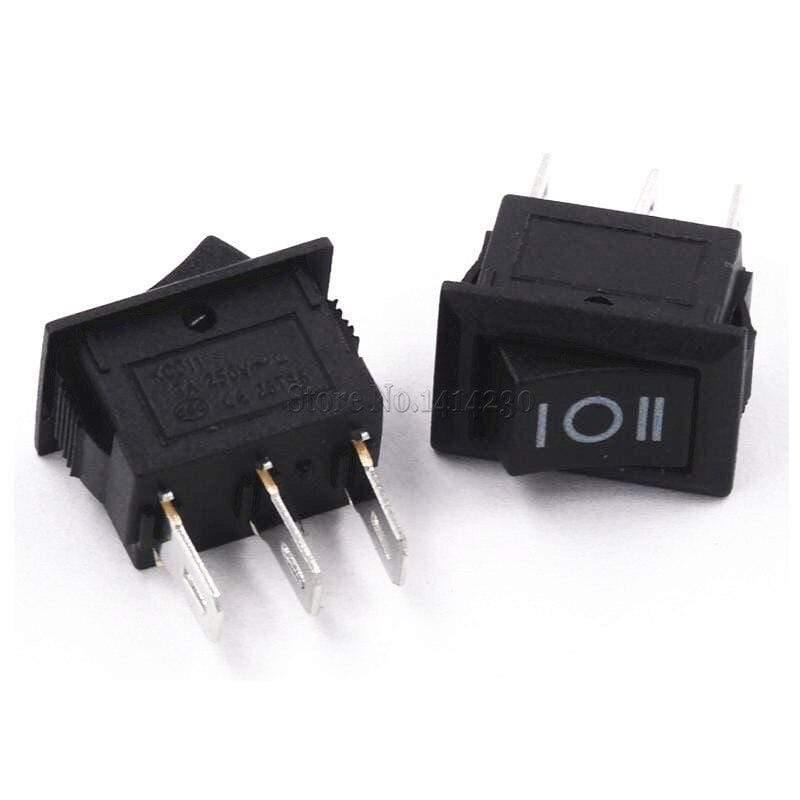 10PCS 3 Pin 3A 250V 10*15mm Schwarzer Knopf Wippenschalter AN AUS AN AC 10X15 Mini Wippenschalter
