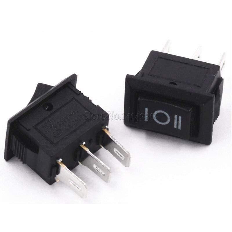 10PCS 3 Pin 3A 250V 10*15mm Schwarzer Knopf Wippenschalter AN AUS AN AC 10X15 Mini Wippenschalter
