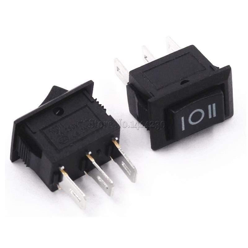 10PCS 3 Pin 3A 250V 10*15mm Schwarzer Knopf Wippenschalter AN AUS AN AC 10X15 Mini Wippenschalter